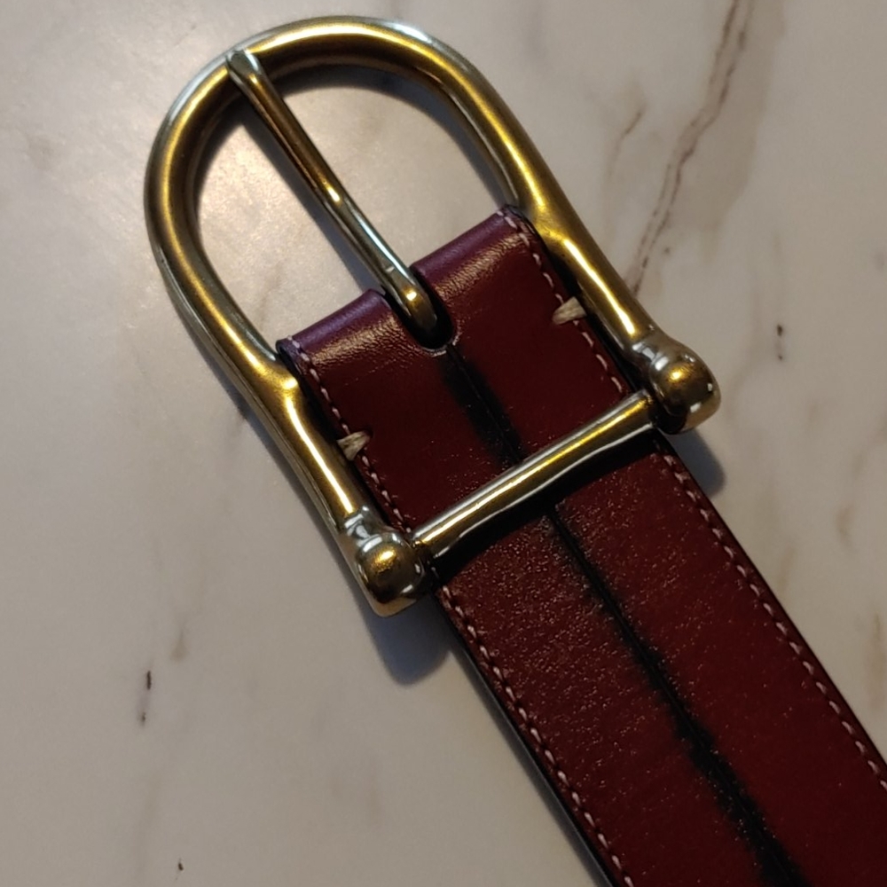 Ariat Leather Gold Buckle Dress Belt 34 / 85